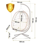 Fotel ogrodowy wiszący Tihuana brązowy  + jasno beżowe poduszki Sofotel