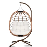 Fotel ogrodowy wiszący Tihuana brązowy  + jasno beżowe poduszki Sofotel