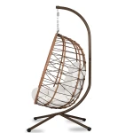 Fotel ogrodowy wiszący Tihuana brązowy  + jasno beżowe poduszki Sofotel