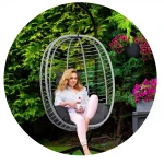 Fotel ogrodowy wiszący Toskana czarny   szare poduszki Sofotel