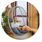 Fotel ogrodowy wiszący Toskana czarny   szare poduszki Sofotel