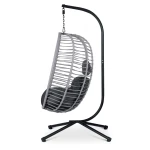 Fotel ogrodowy wiszący Toskana czarny   szare poduszki Sofotel