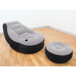 Fotel welurowy z podnóżkiem 130 x 99 x 76 cm INTEX 68564