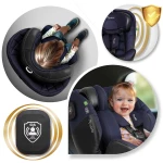 Fotelik samochodowy Nukido Aero Line czarno-granatowy 0-36 kg ISOFIX
