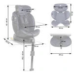 Fotelik samochodowy Nukido Aero Line czarno-granatowy 0-36 kg ISOFIX