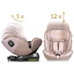 Fotelik samochodowy Nukido Aero Line beżowy 0-36 kg ISOFIX