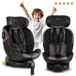 Fotelik samochodowy Nukido Prestige Line czarno-szary 0-36 kg ISOFIX