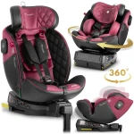 Fotelik samochodowy Nukido Prestige Line czarno-różowy 0-36 kg ISOFIX