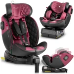 Fotelik samochodowy Nukido Prestige Line czarno-różowy 0-36 kg ISOFIX