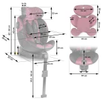 Fotelik samochodowy Nukido Prestige Line czarno-różowy 0-36 kg ISOFIX