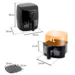 Frytkownica beztłuszczowa Air fryer frytownica 4l Berdsen 1500W BD-658 czarna