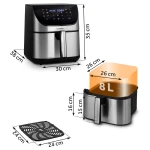 Frytkownica beztłuszczowa Air fryer frytownica 8l Berdsen 1700W BD-659 srebrna