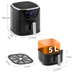 Frytkownica beztłuszczowa Air fryer frytownica 5l BD-652 czarno-srebrna