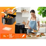 Frytkownica beztłuszczowa Air fryer frytownica 5l BD-652 czarno-srebrna