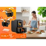 Frytkownica beztłuszczowa dwukomorowa pionowa 11.6 l Air fryer frytownica Berdsen 3000W BD-663