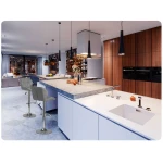 Hoker barowy z oparciem Castel szary