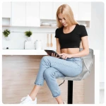 Hoker barowy z oparciem Castel jasnoszary 