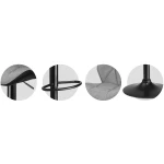 Hoker barowy z oparciem Castel - 2 sztuki - czarno-szary 