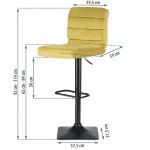 Hoker barowy z oparciem Drava żółty