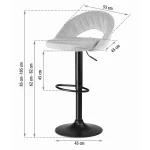 Hoker barowy z oparciem Meva szary