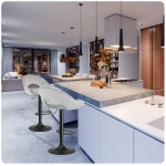 Hoker barowy z oparciem Meva szary