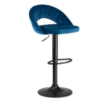Hoker barowy z oparciem Meva niebieski