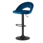 Hoker barowy z oparciem Meva niebieski