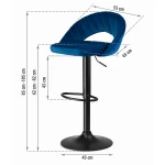 Hoker barowy z oparciem Meva niebieski