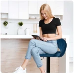 Hoker barowy z oparciem Meva niebieski