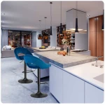 Hoker barowy z oparciem Meva niebieski