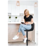 Hoker barowy z oparciem Monro czarny - 2 sztuki 