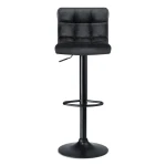 Hoker barowy z oparciem Monro czarny - 2 sztuki 