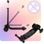 Hulajnoga trójkołowa dla dzieci balansowa LED Ricokids Glowi - czarna