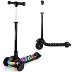 Hulajnoga trójkołowa dla dzieci balansowa LED Ricokids Glowi - czarna