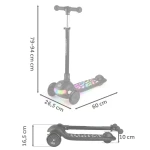 Hulajnoga trójkołowa dla dzieci balansowa LED Ricokids Glowi - czarna