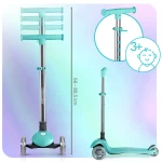 Hulajnoga trójkołowa dla dzieci balansowa świecąca w ciemności Ricokids Glow - turkusowa