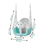 Huśtawka kubełkowa Miś 3w1 Ricokids turkusowa 