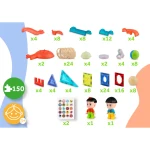 Klocki magnetyczne edukacyjne konstrukcyjne świecące 150 szt RK-782 Ricokids