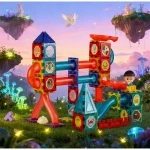 Klocki magnetyczne edukacyjne konstrukcyjne świecące 150 szt RK-782 Ricokids