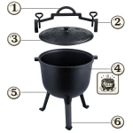 Kociołek żeliwny 11l garnek myśliwski pieczonki na ognisko grill BD-482 348210