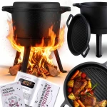 Kociołek żeliwny demontowany 8l garnek + patelnia grill BD-480 348000