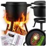 Kociołek żeliwny demontowany 8l garnek + patelnia grill BD-480 348000