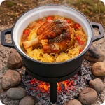 Kociołek żeliwny emaliowany garnek 8l stojący + patelnia grill BD-480 348010
