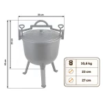 Kociołek żeliwny emaliowany garnek 8l na ognisko grill BD-481 348100