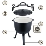 Kociołek żeliwny emaliowany garnek 11l na ognisko grill BD-481 348110