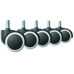 Kółka gumowane do foteli biurowych 5 szt białe