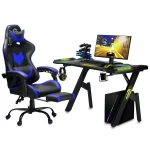 Fotel biurowy dla gracza Sofotel Cerber czarno-niebieski 