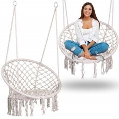 Fotel ogrodowy wiszący huśtawka BOHO beżowy