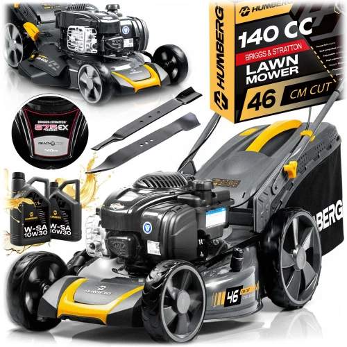 Kosiarka spalinowa z napędem 46 cm mulczowanie 70 l 140cc + olej Humberg HM-604