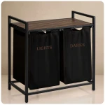 Kosz na pranie bieliznę dwukomorowy  na stelażu 80 l Massido